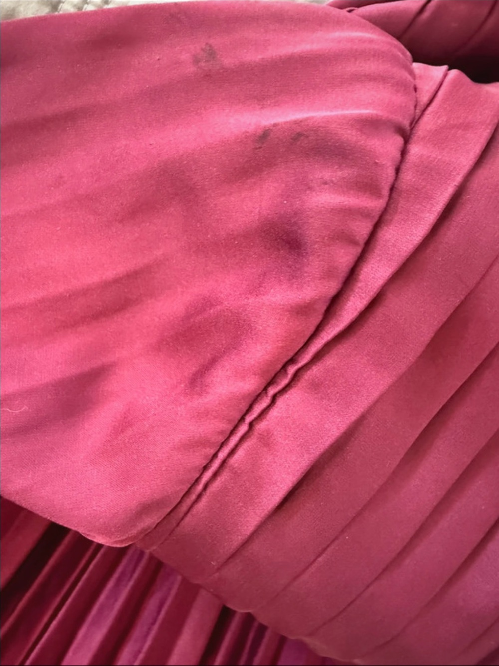 MAC DUGGAL pleated Burgundy Long-Sleeve Maxi Dress Sz 8 - Picture 7 of 11